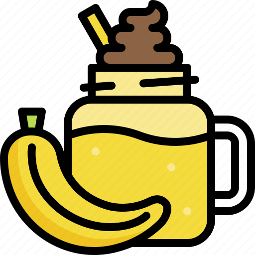 Banana, beverage, drinks, fruit, healthy, juice, smoothie icon - Download on Iconfinder