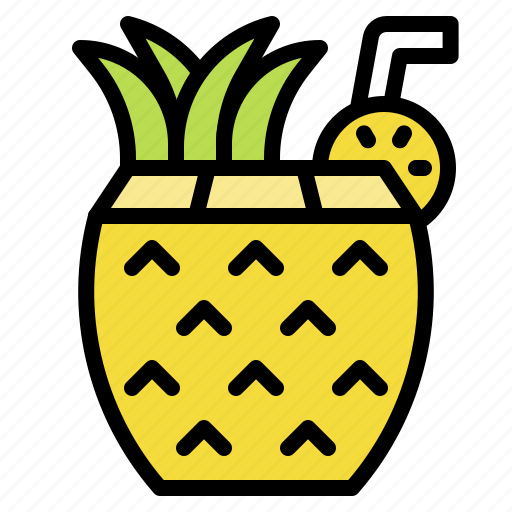Beverage, drinks, fruit, healthy, juice, pineapple, smoothie icon - Download on Iconfinder