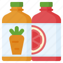 beverage, bottle, carrot, drinks, fruit, grapefruit, juice