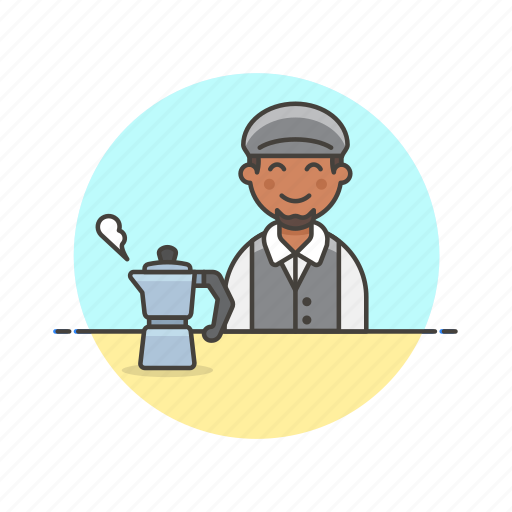 Barista, coffee, hot, kettle, man, tea, drink icon - Download on Iconfinder
