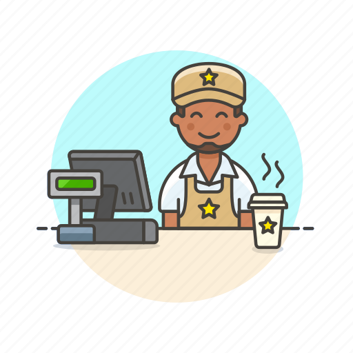 Barista, cashier, coffee, cup, man, shop, store icon - Download on Iconfinder