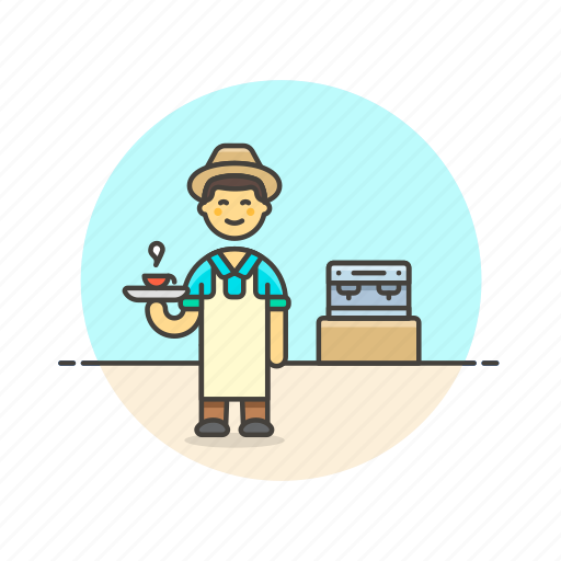 Barista, coffee, hot, machine, cup, man, tea icon - Download on Iconfinder
