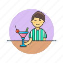 cocktail, pub, restaurant, man, bar, beverage, glass, drink