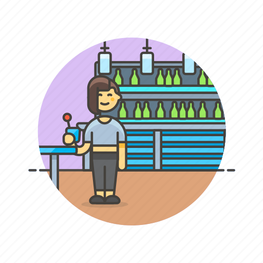 Pub, restaurant, cocktail, girl, beverage, glass, woman icon - Download on Iconfinder