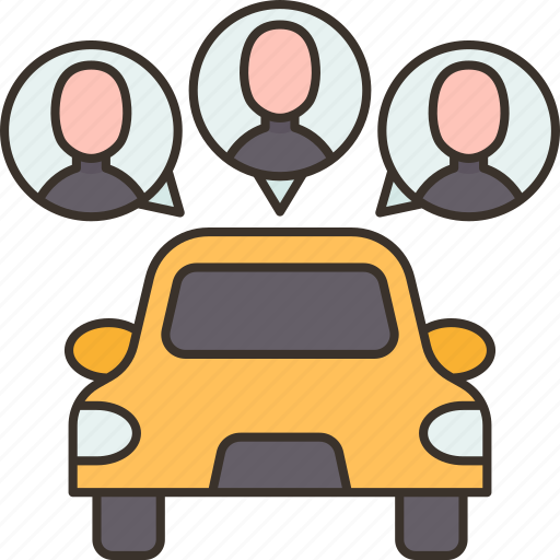 Carpooling, car, sharing, passenger, travel icon - Download on Iconfinder