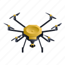 drone, hexacopter, isometric, technology