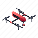 business, cinema, drone, isometric, red