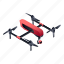 business, cinema, drone, isometric, red 