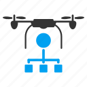 distribution, drone, copter, nanocopter, quadcopter, scheme, diagram