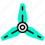 aircraft, blades, propeller, spin, three 