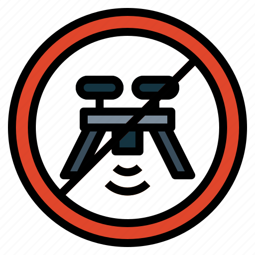 Drone, no, prohibition, signaling, transportation, zone icon - Download on Iconfinder