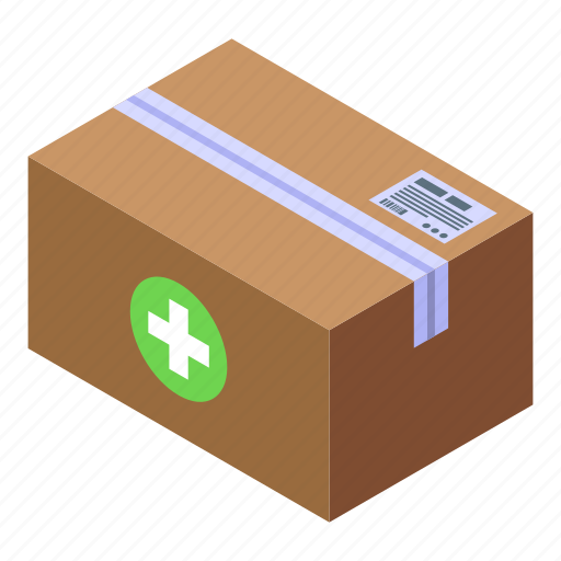 Drug, delivery, parcel, isometric icon - Download on Iconfinder