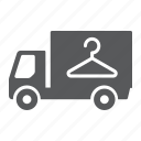 delivery, hanger, laundry, service, transport, truck, vehicle