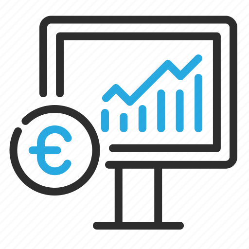 Euro, graph, growth, money, monitor icon - Download on Iconfinder