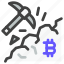 blockchain, cryptocurrency, digital currency, crypto, bitcoin, mining, pick, mine, pickaxe 