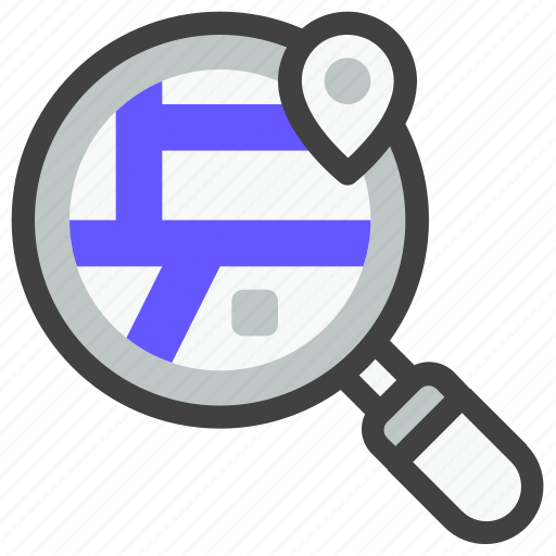 Navigation, location, map, navigate, searching, find, magnifier icon - Download on Iconfinder