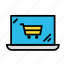 commerce, laptopcart, online, ping, purchase, shop 