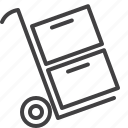 boxes, carrying, hand, trolley