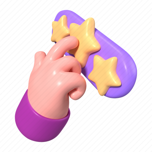 Shopping, online, store, review, rating, hand, star 3D illustration - Download on Iconfinder