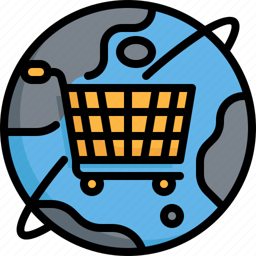 World, shipping, worldwide, cart, online, ecommerce, shopping icon - Download on Iconfinder