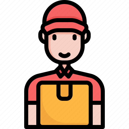 Delivery, box, man, ecommerce, commerce, online, shipping icon - Download on Iconfinder