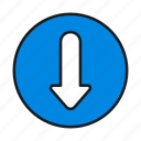 down, arrow, button, direction, navigation, web