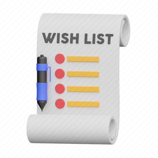 Wish list 3D illustration - Download on Iconfinder