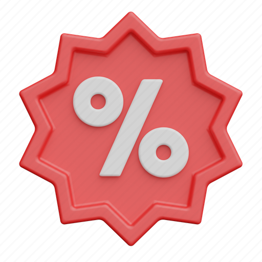 Discount, shop, shopping, percent, ecommerce 3D illustration - Download on Iconfinder