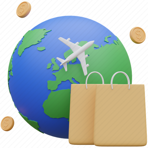 Shopping online, e-commerce, global, logistic, transport, delivery, online store 3D illustration - Download on Iconfinder