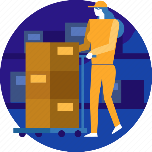 Cargo, delivery, logistic, package, parcel, transport, worker icon - Download on Iconfinder