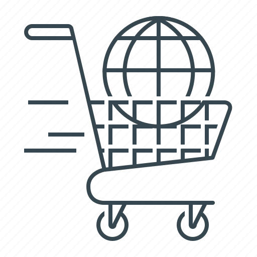 Cart, e-commerce, ecommerce, globe, online shopping, trolley icon - Download on Iconfinder