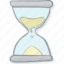 clock, drawing, drawn, hand, hourglass, sandglass, watch