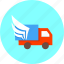 truck, wings, with, delivery, ecommerce, shipping, transportation 