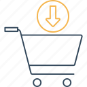 cart download, arrow, cart, download, ecommerce, marketing, shopping, trolley