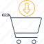 cart download, arrow, cart, download, ecommerce, marketing, shopping, trolley 