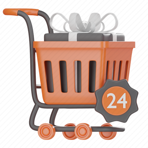 24hour, shopping, ecommerce, business, service, marketing, cart icon - Download on Iconfinder