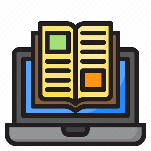 Ebook, education, laptop, learning, online icon - Download on Iconfinder