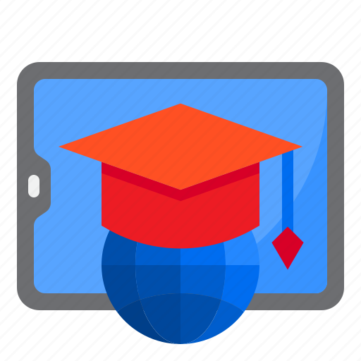 Degree, learning, mobilephone, online, world icon - Download on Iconfinder