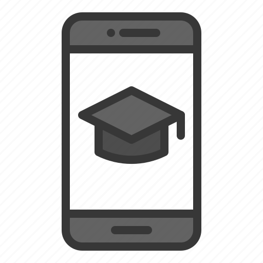 E learning, education, graduation hat, learning, smartphone icon - Download on Iconfinder