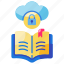 cloud, e-book, e-learning, lock, privacy, protection, security 