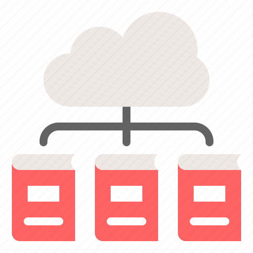 Cloud library, cloud server, e book, e learning, learning icon - Download on Iconfinder