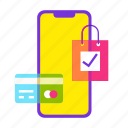 bag, card, cart, mobile shop, online shopping, sale, shopping
