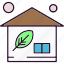 building, home, house, leaf 