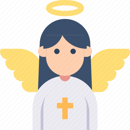 Angel, cross, halo, religion, wing, woman icon - Download on Iconfinder