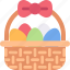 basket, bow, easter, egg, paint, ribbon 