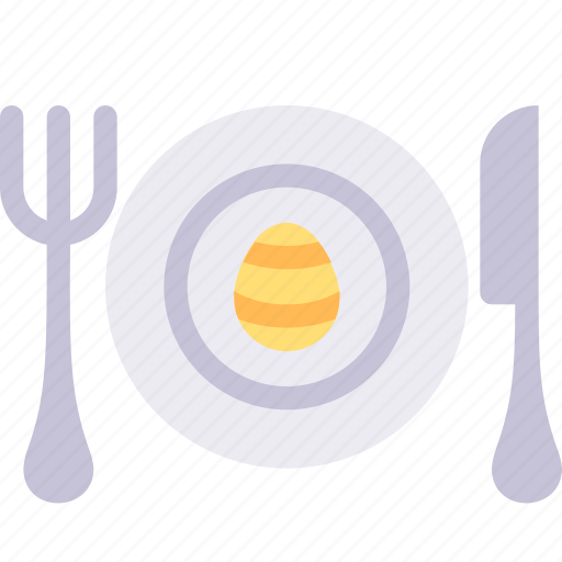 Easter, egg, food, fork, knife, meal, plate icon - Download on Iconfinder