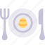 easter, egg, food, fork, knife, meal, plate 