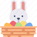 basket, bunny, easter, egg, rabbit