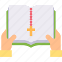 bible, book, cross, gesture, hand, read, religion