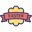 easter, celebration, design, easter badge, easter label, easter ribbon